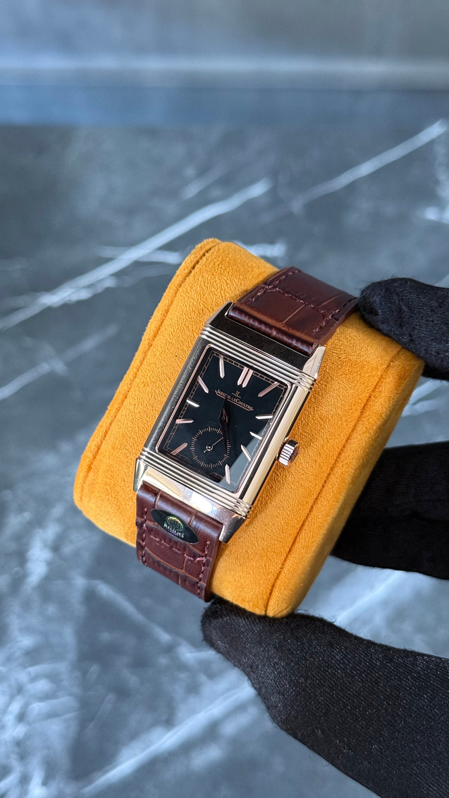 JGR -LEC TRIBUTE SMALL SECONDS LONDRES (MARRÓN/ NEGRO/ ORO ROSA)