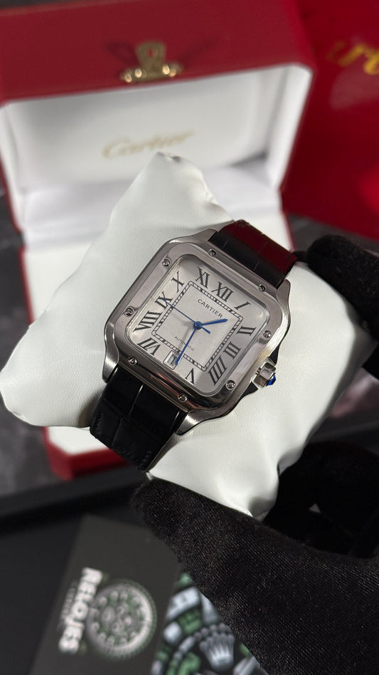 CRT SANTOS (PLATA/NEGRO) PIEL