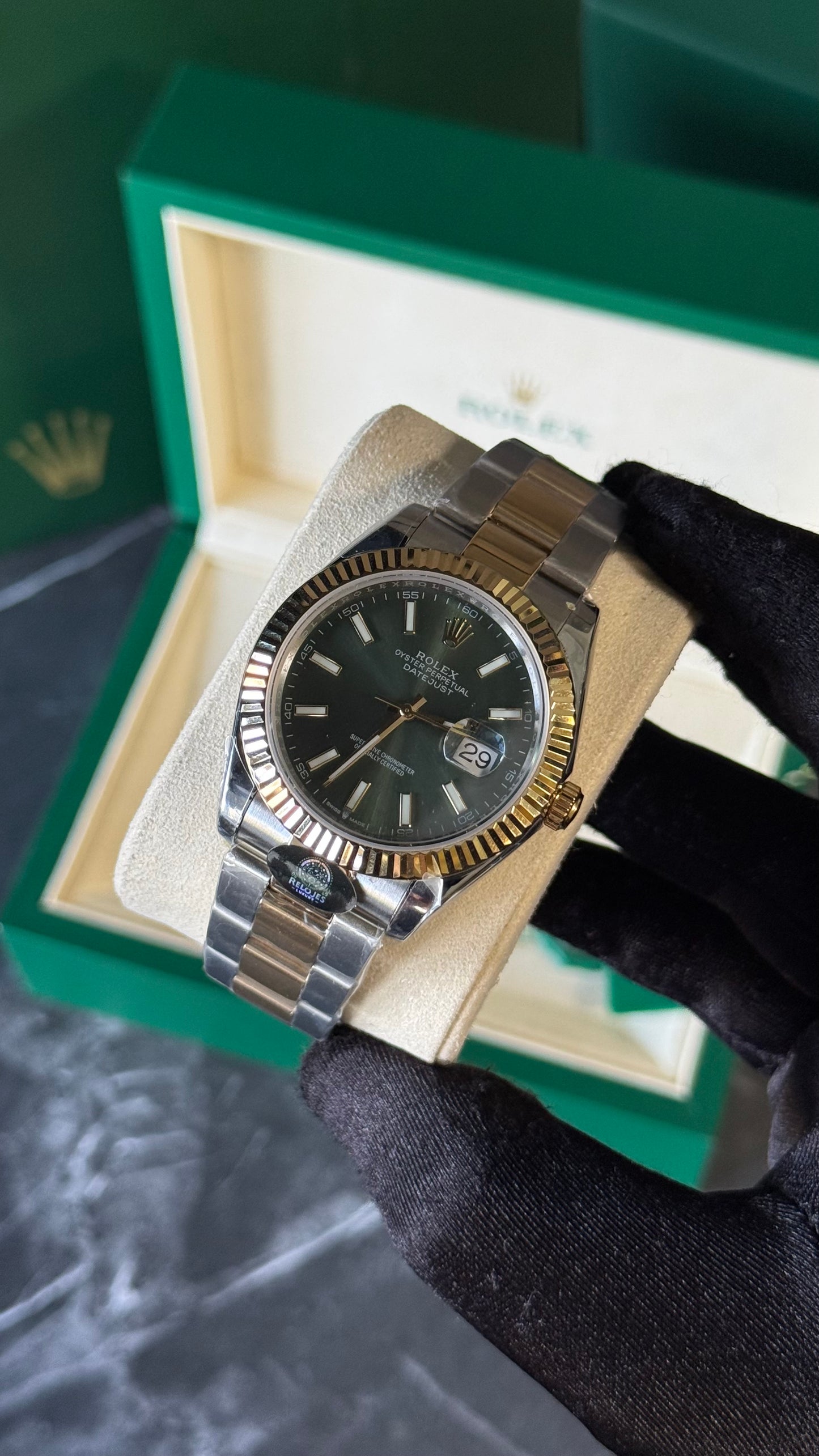 RLX DATEJUST (BICOLOR/ VERDE)