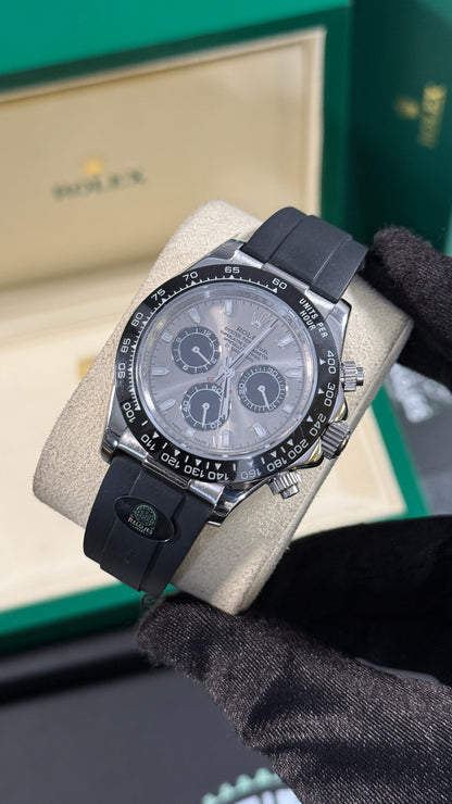 RLX DAYTONA (PLATA-NEGRO/GRIS) GOMA