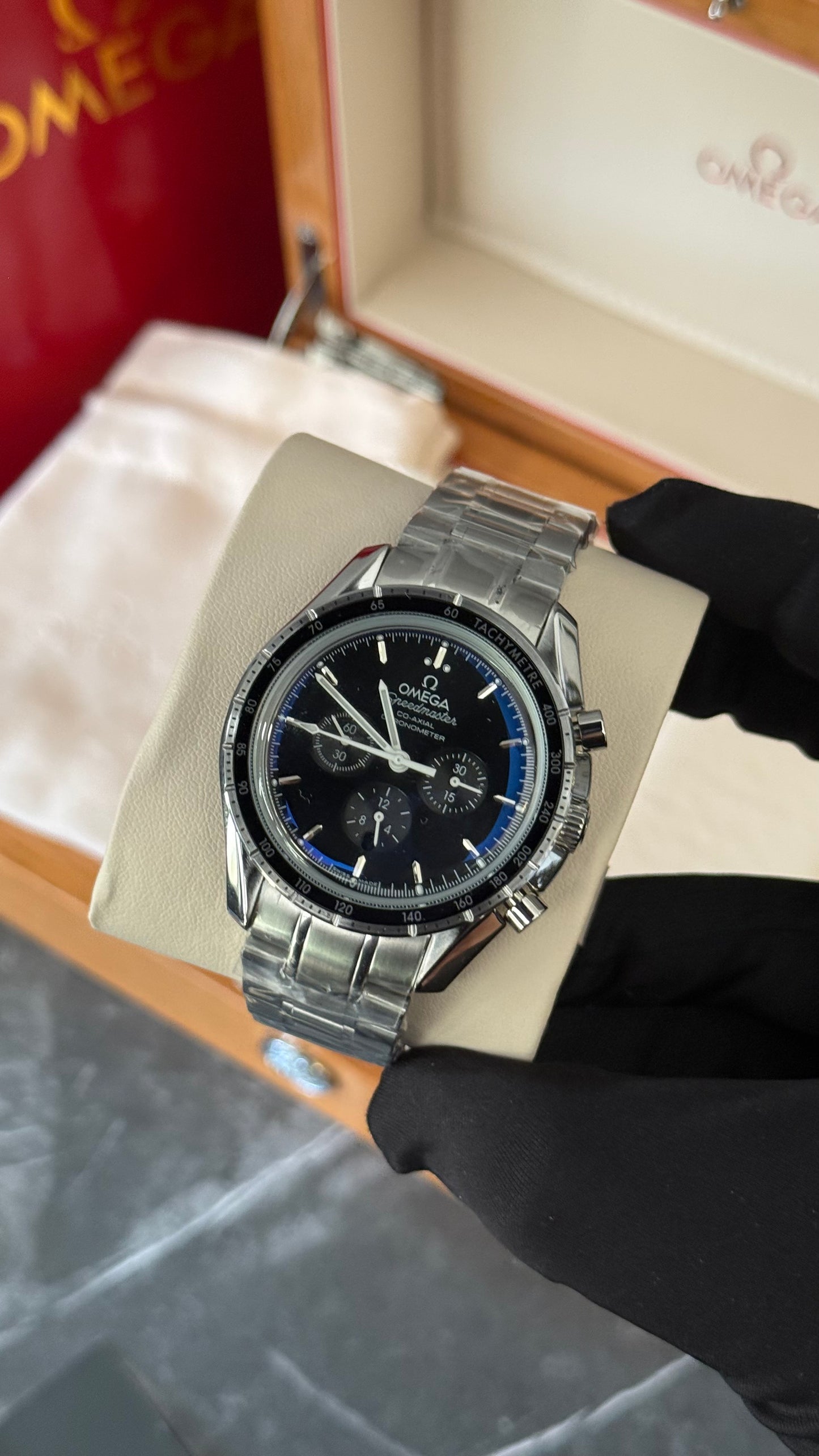 OMG SPEEDMASTER (NEGRO/PLATA) CO AUTOMÁTICO