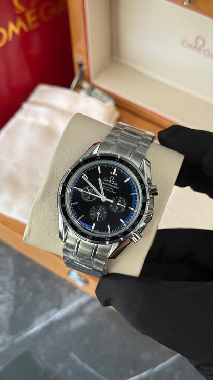 OMG SPEEDMASTER (NEGRO/PLATA) CO AUTOMÁTICO