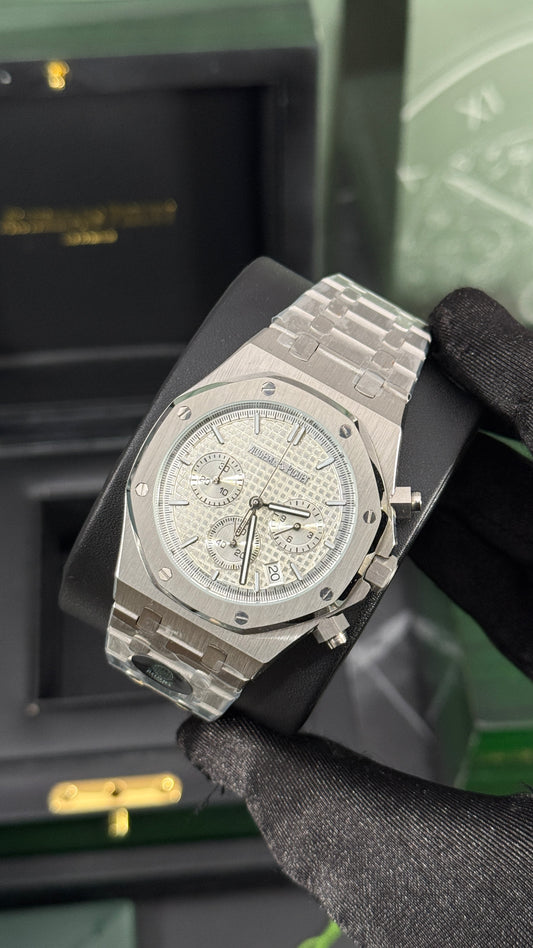 AP ROYAL OAK CRONÓGRAFO (PLATA/BLANCO)