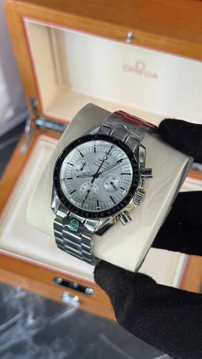 OMG SPEEDMASTER (PLATA/BLANCO/NEGRO) CUARZO