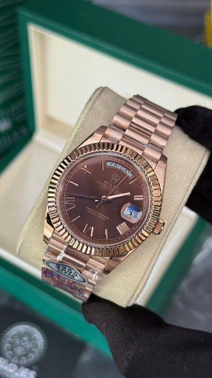 RLX DAY-DATE (CHOCOLATE/ORO ROSA) SUPERCL0N