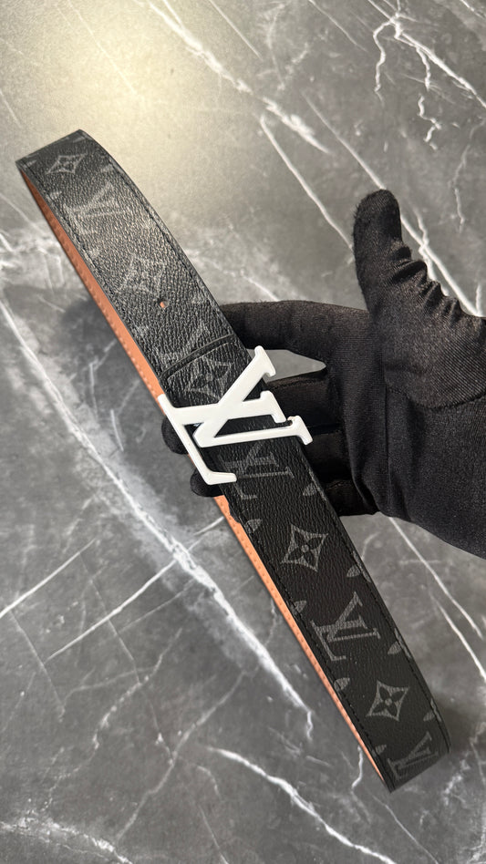 CINTURÓN LV BLACK / BLANCO