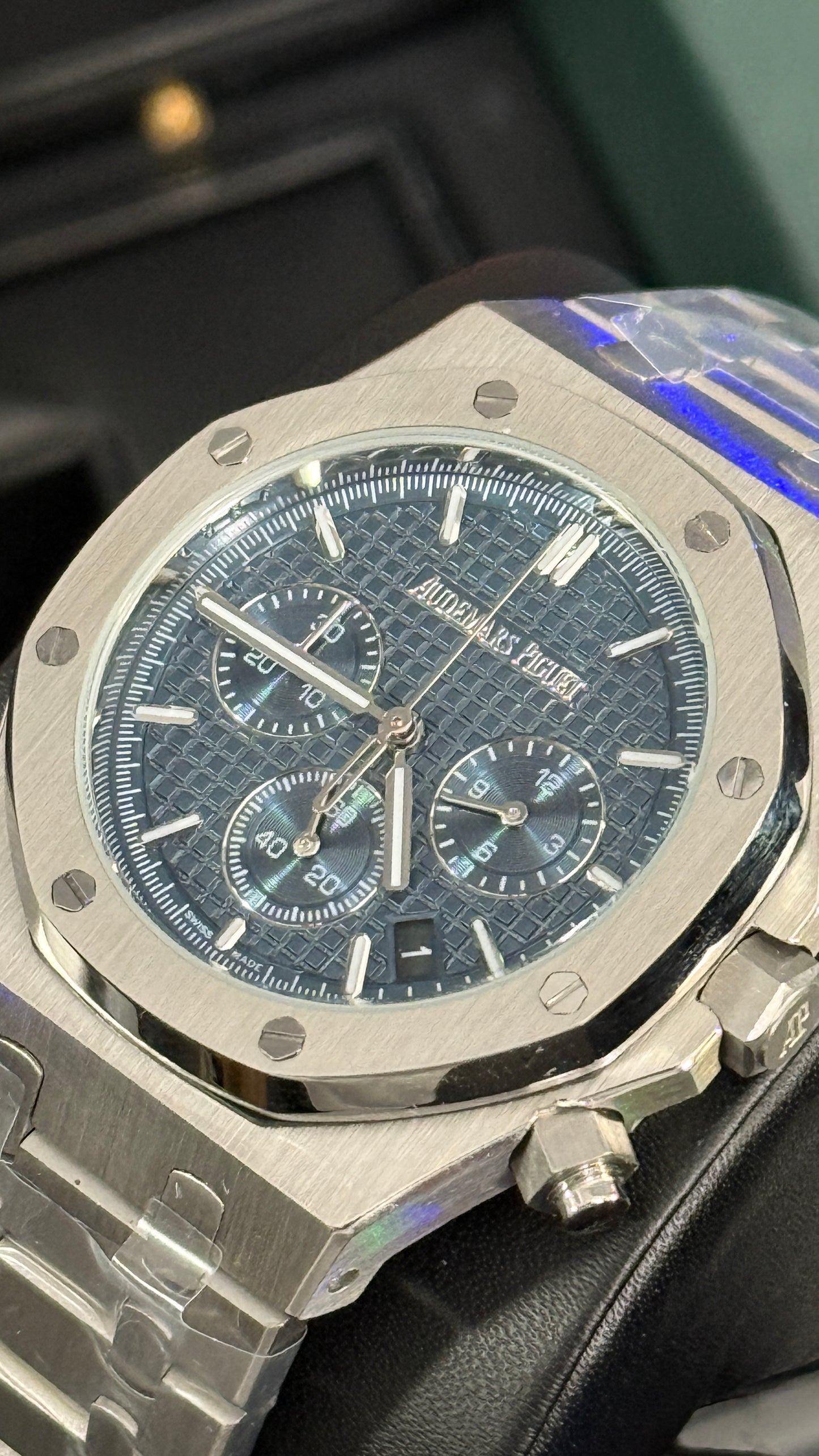 AP ROYAL OAK CRONÓGRAFO (PLATA/AZUL)