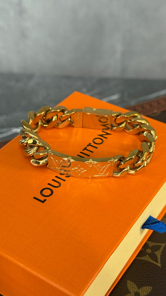PULSERA LV ESTAMPADO ORO