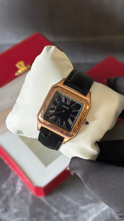 CRT SANTOS (ORO ROSA) PIEL NEGRO