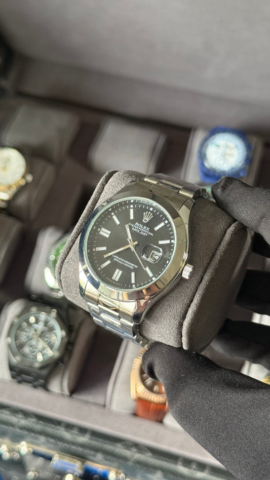 RLX DATEJST NEGRO/ PLATA OYST