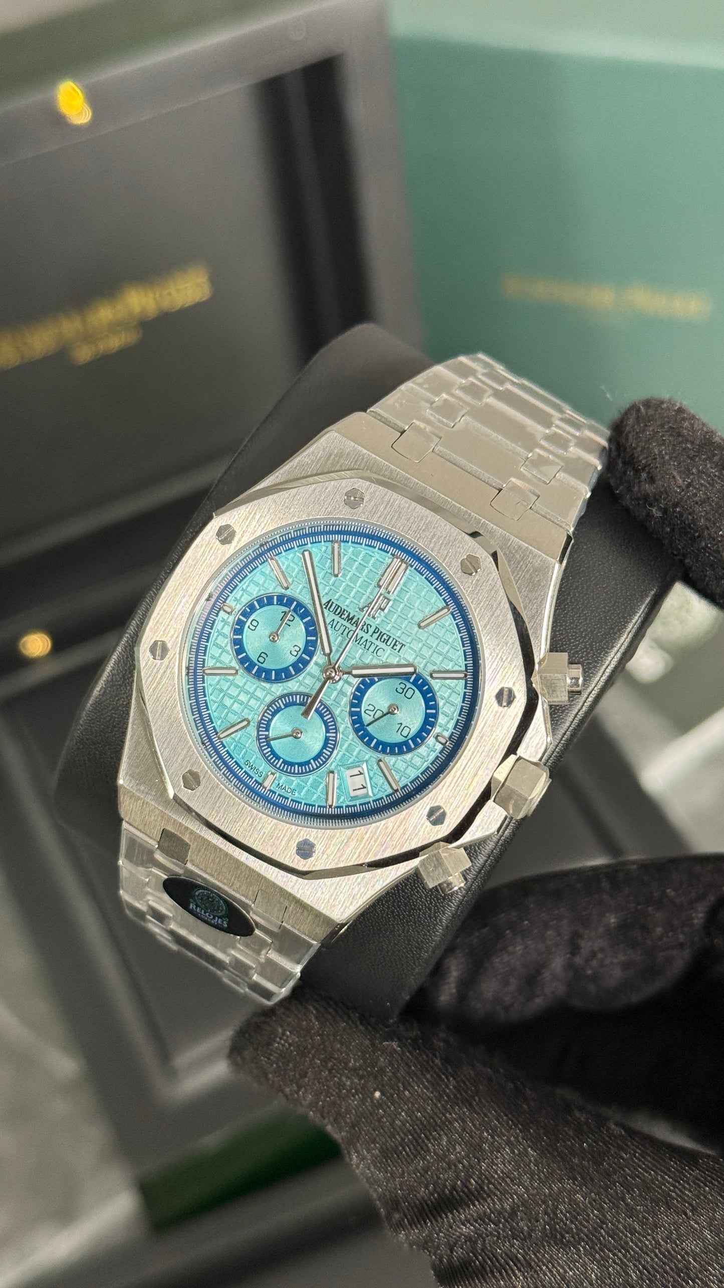 AP ROYAL OAK CRONÓGRAFO (PLATA/AZUL CLR)