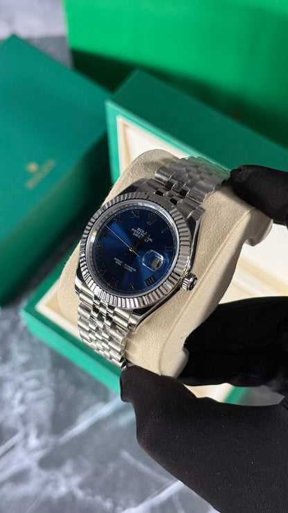 RLX DATEJUST (PLATA/AZUL) JUBILEE ROMANO