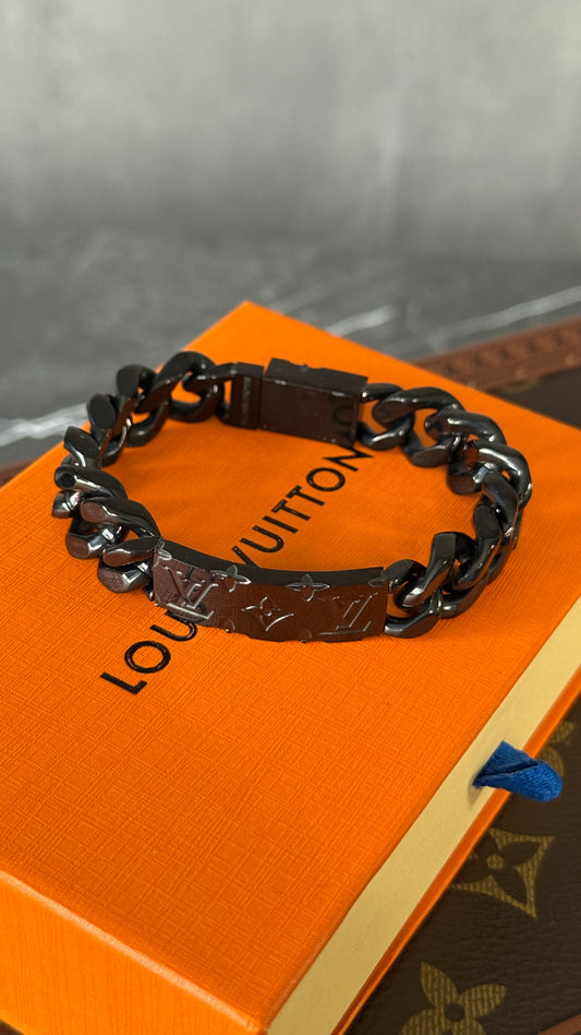 PULSERA LV ESTAMPADO NEGRO