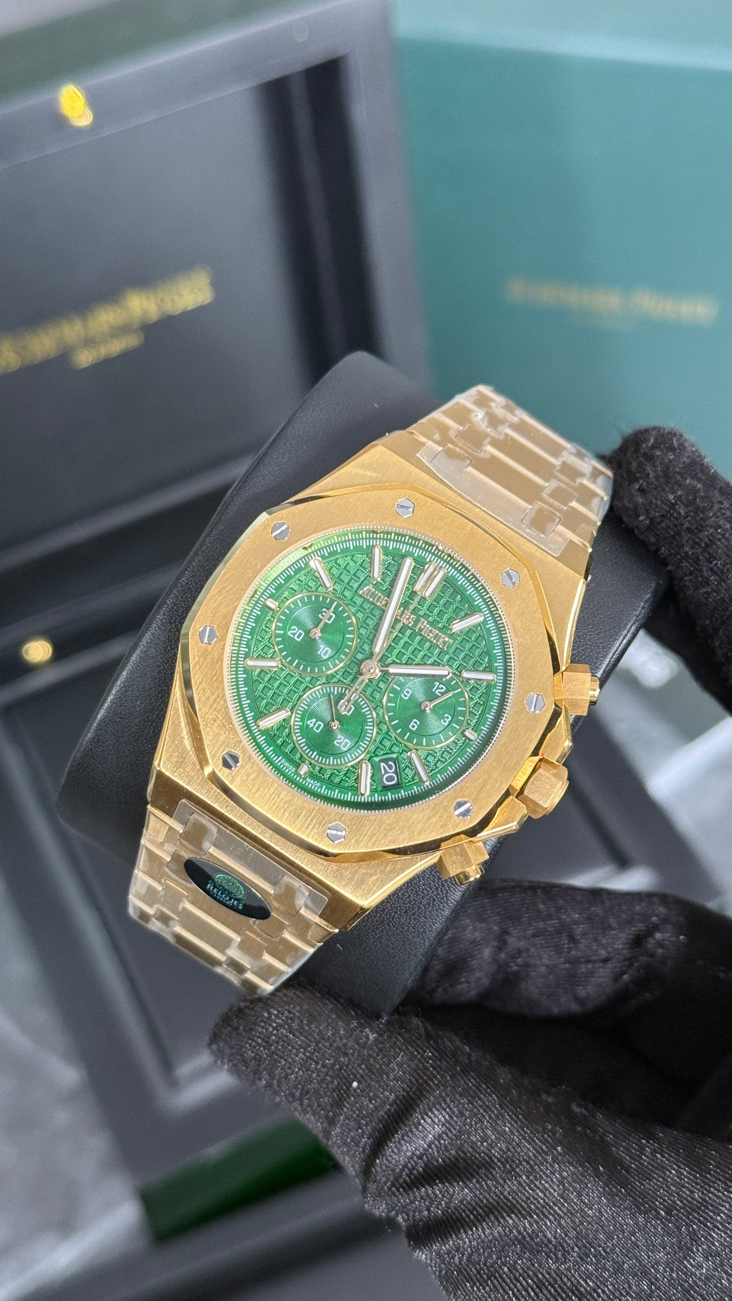 AP ROYAL OAK CRONÓGRAFO (ORO/VERDE)