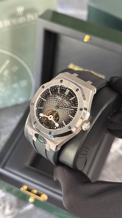 AP ROYAL OAK TURBILLON (PLATA/NEGRO)