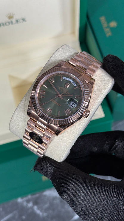 RLX DAY-DATE (ORO ROSA/VERDE-ROMANO)