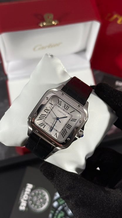 CRT SANTOS (PLATA/NEGRO) PIEL