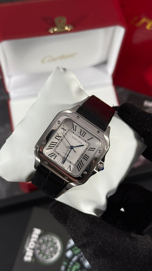 CRT SANTOS (PLATA/NEGRO) PIEL