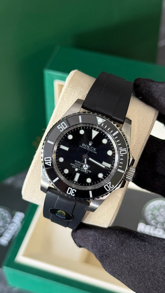 RLX SUBMARINER (PLATA/ NEGRO) GOMA