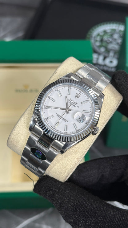 RLX DATEJUST (PLATA/BLANCO)