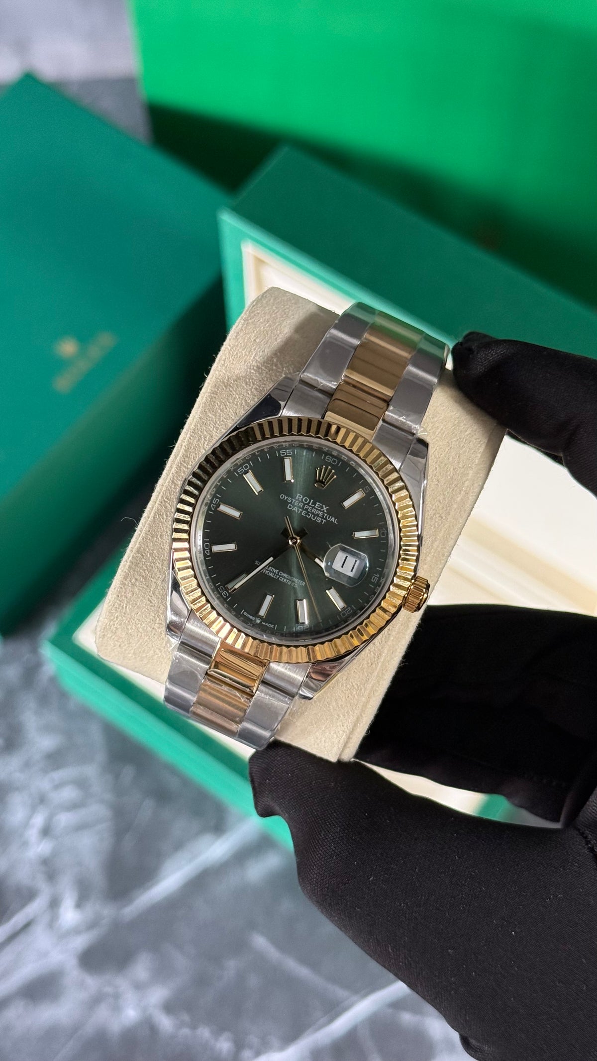 RLX DATEJUST (BICOLOR / VERDE) OY