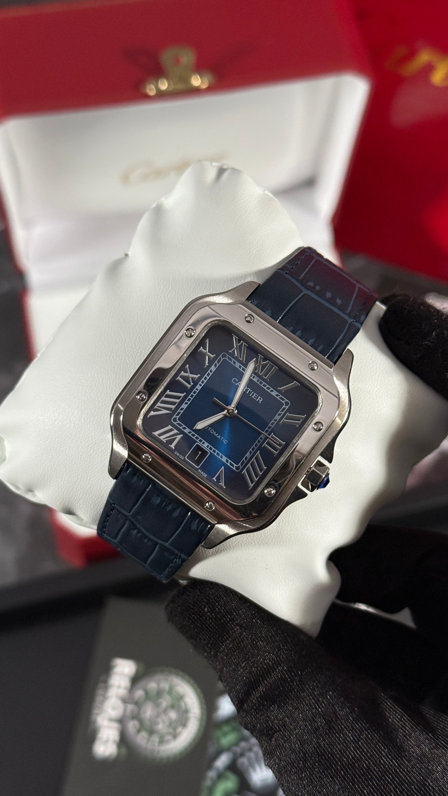 CRT SANTOS (PLATA/AZUL) PIEL