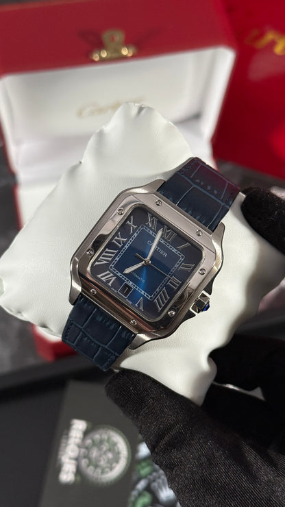 CRT SANTOS (PLATA/AZUL) PIEL