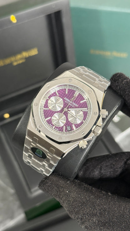 AP ROYAL OAK CRONÓGRAFO (PLATA/PURPURA)