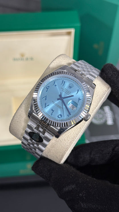 RLX DATEJUST JUBILEE (PLATA/AZUL-ARABIC)