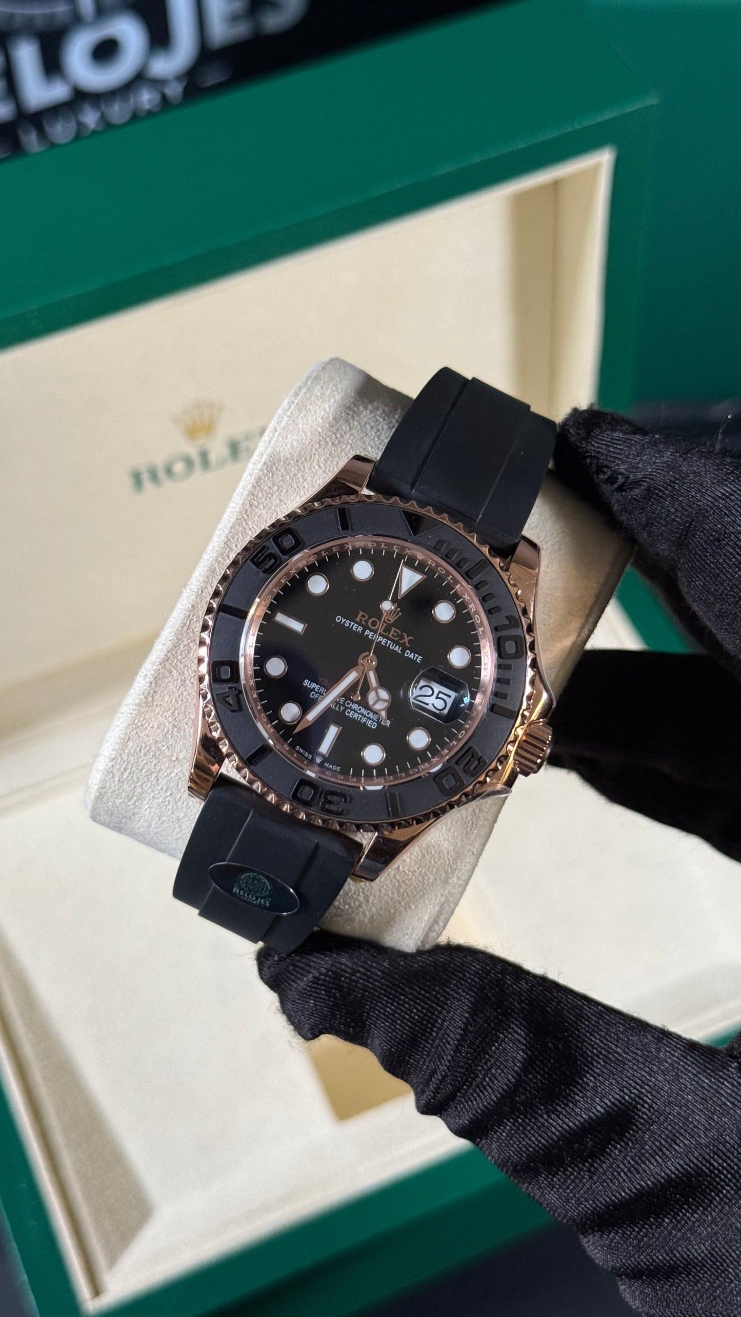 RLX YACHT-MAST (ORO ROSA / NEGRO) GOMA 40MM