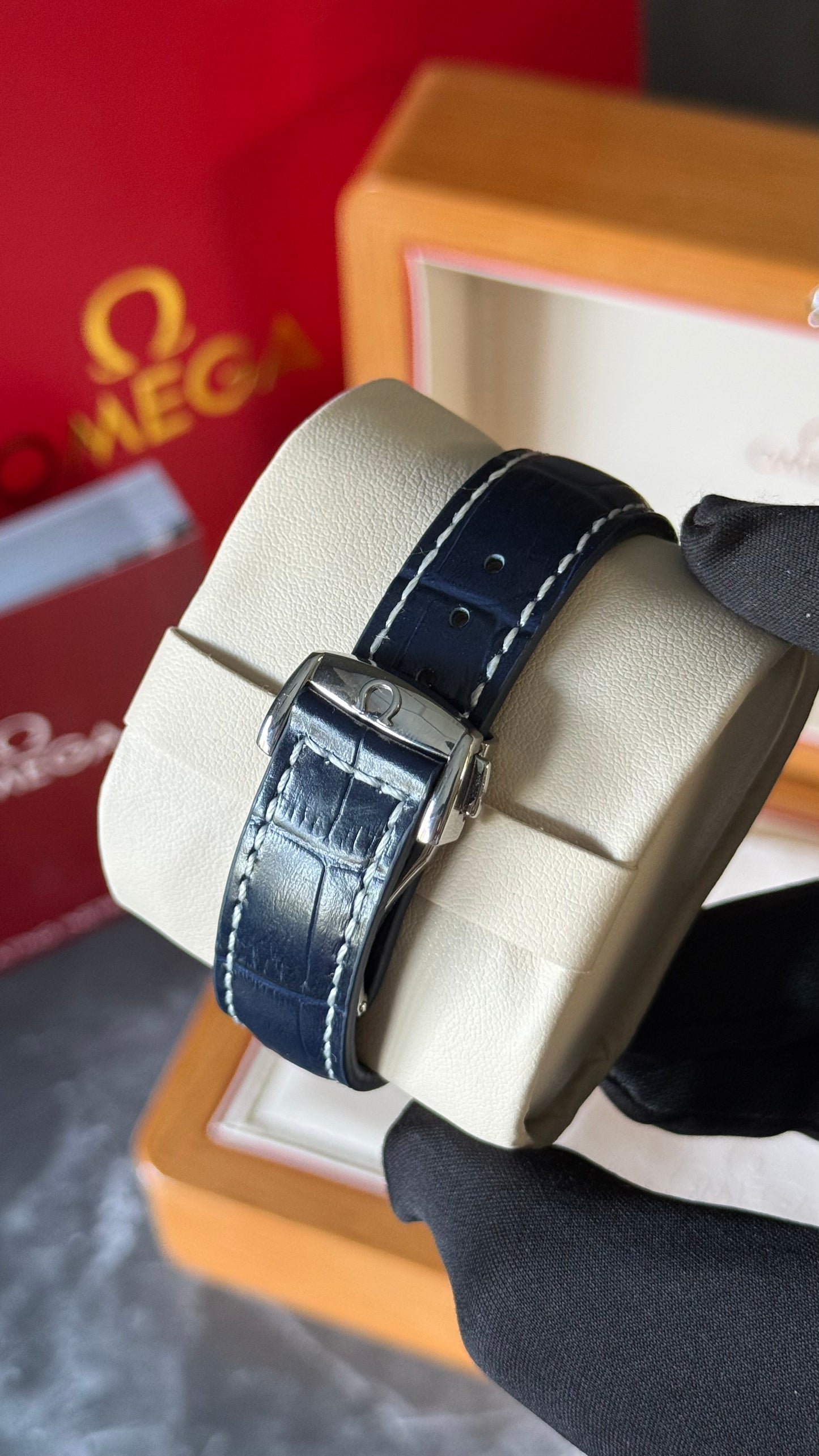 OMG SPEEDMASTER NW (AZUL/ PIEL) AUTOMÁTICO