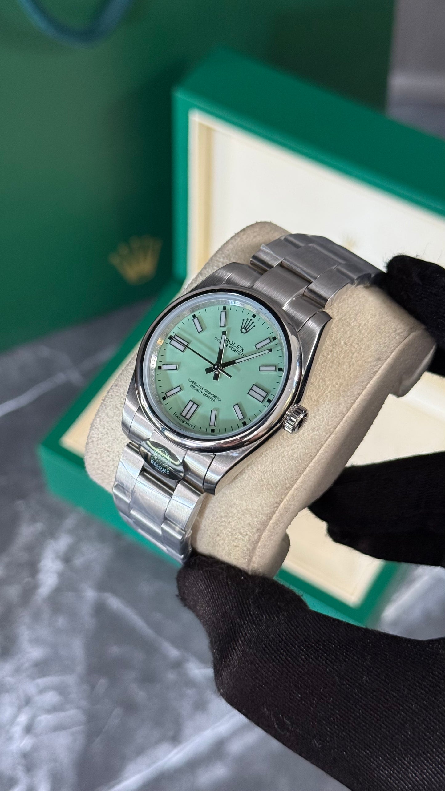 RLX OYSTER PERPETUAL (PLATA/MENTA) 36MM