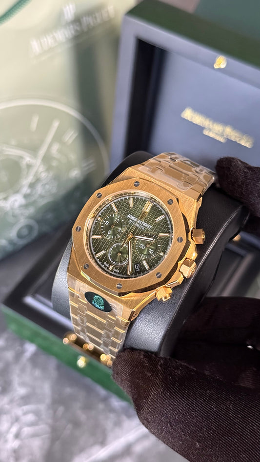 AP ROYAL OAK CRONÓGRAFO (ORO/ VERDE)
