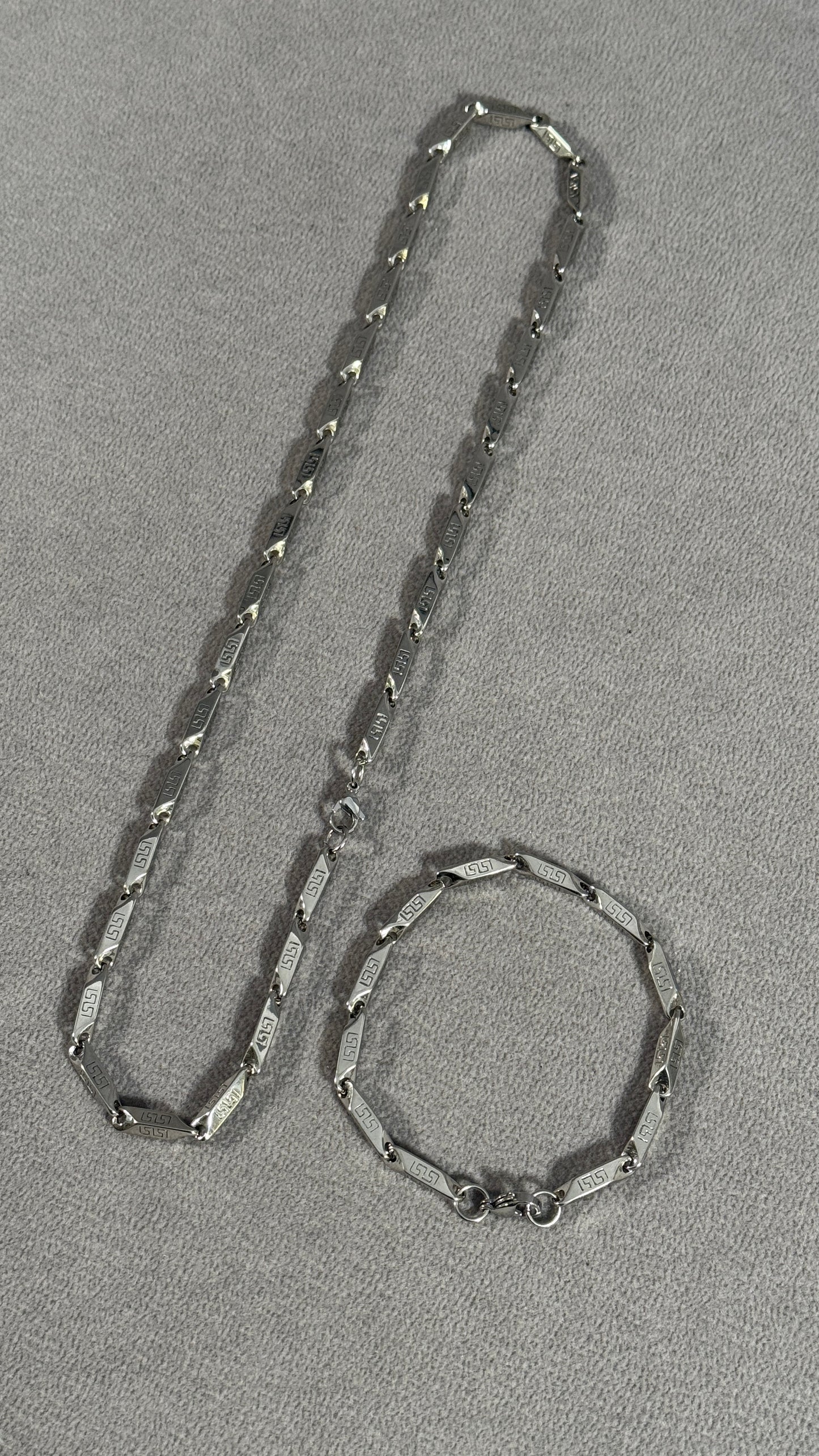 PACK PULSERA 20cm + CADENA 54CM PLATA