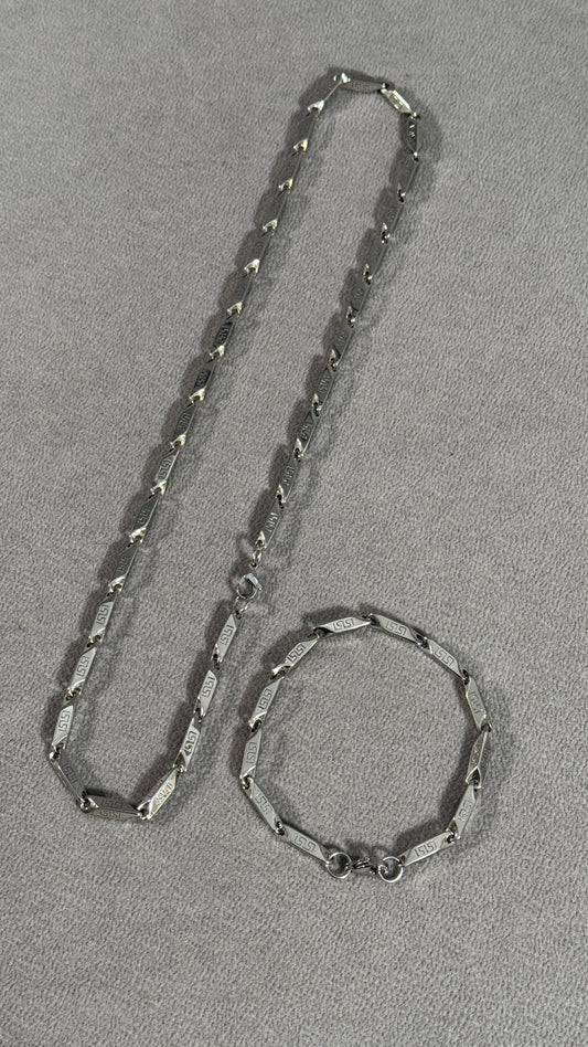 PACK PULSERA 20cm + CADENA 54CM PLATA