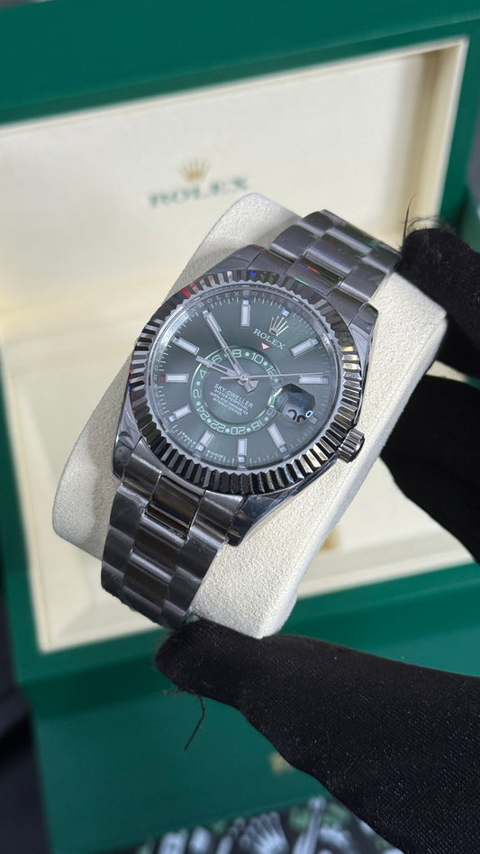 RLX SKY-DWELLER (PLATA/VERDE)