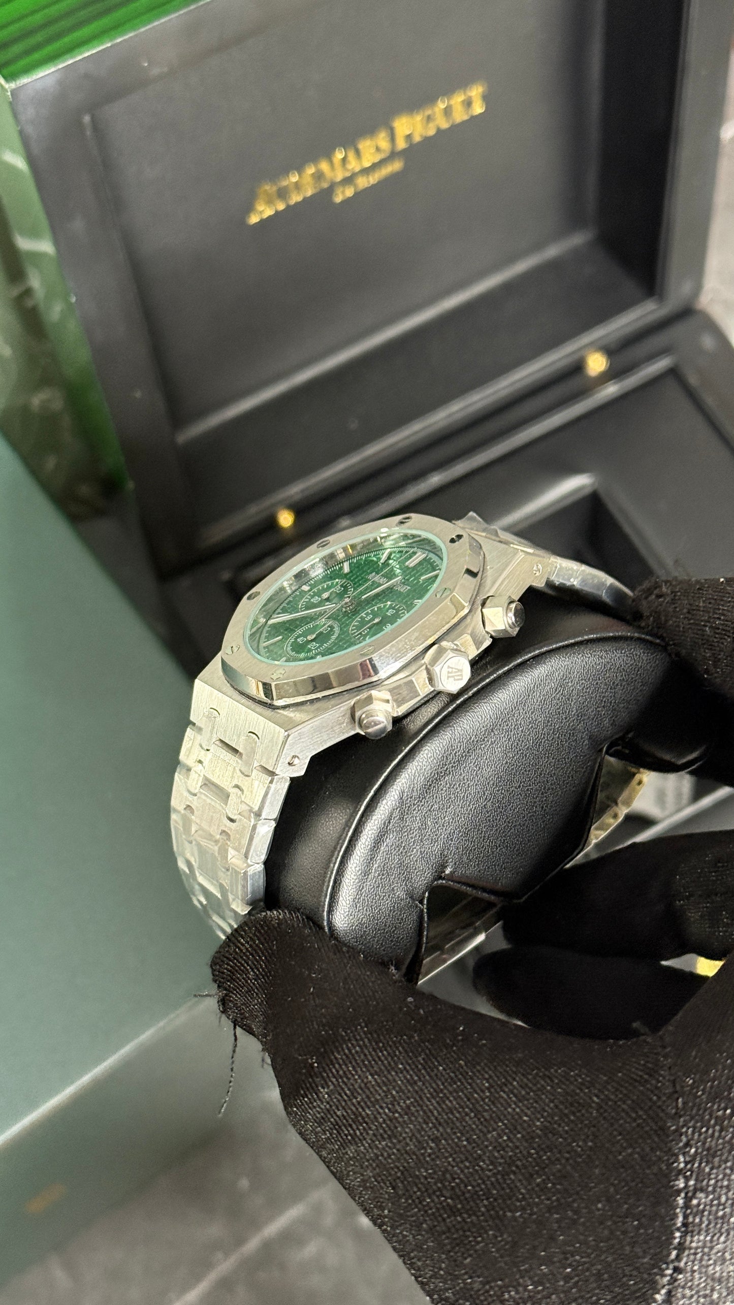 AP ROYAL OAK CRONÓGRAFO (PLATA/VERDE)