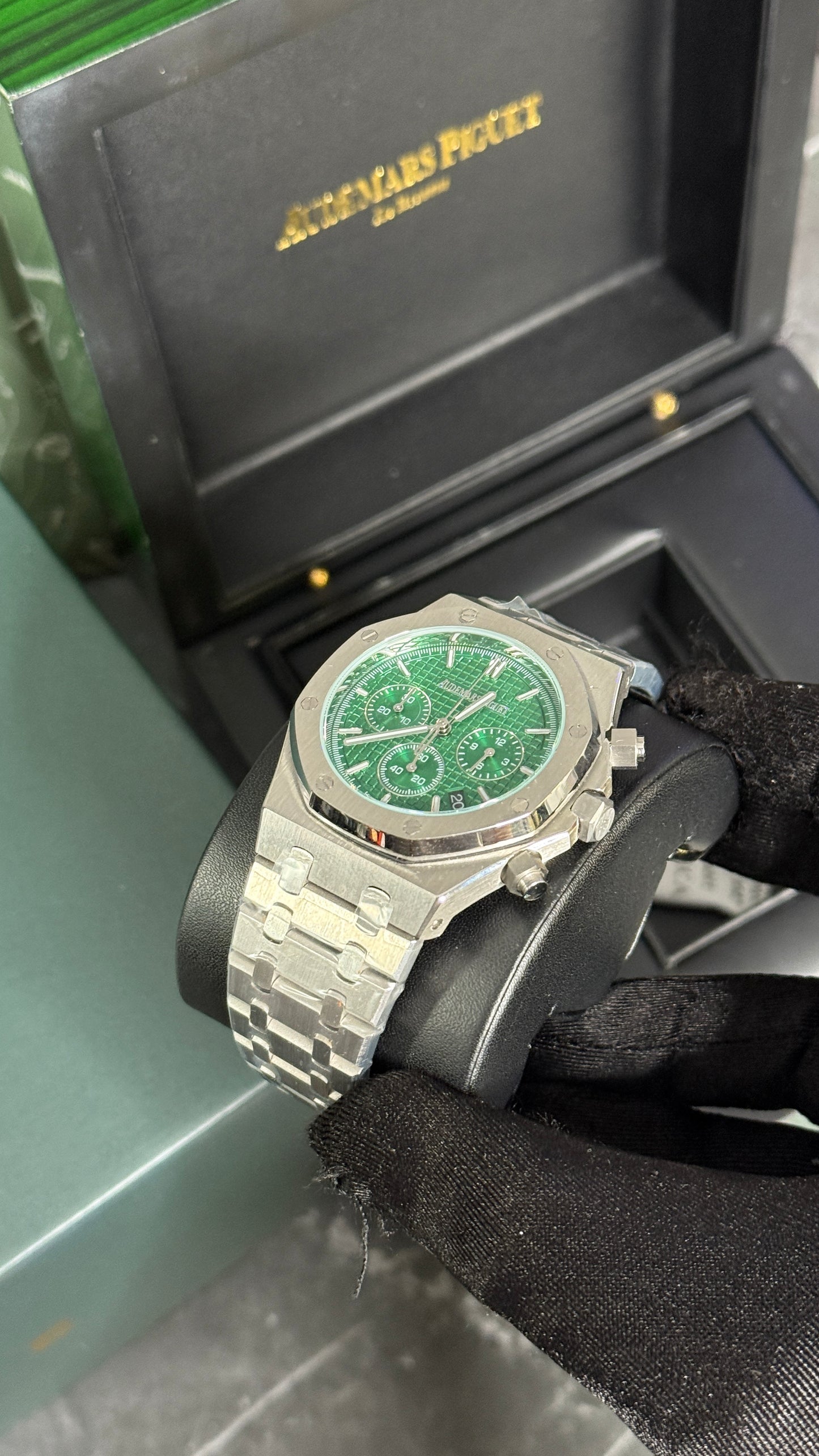 AP ROYAL OAK CRONÓGRAFO (PLATA/VERDE)