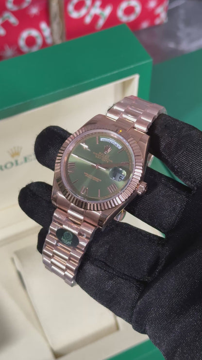 RLX DAY-DATE (ORO ROSA/VERDE-ROMANO)