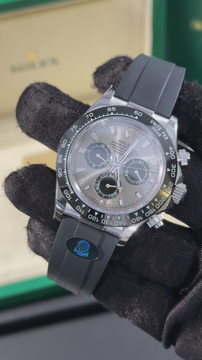 RLX DAYTONA (PLATA-NEGRO/GRIS) GOMA