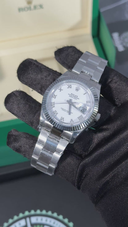 RLX DATEJUST (PLATA/BLANCO-ROMANO)