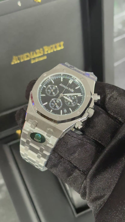 AP ROYAL OAK CRONÓGRAFO (PLATA/NEGRO)