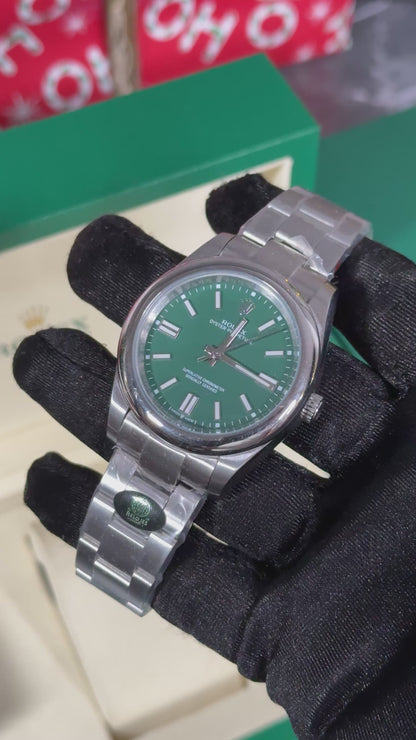 RLX OYSTER PERPETUAL (PLATA/VERDE)