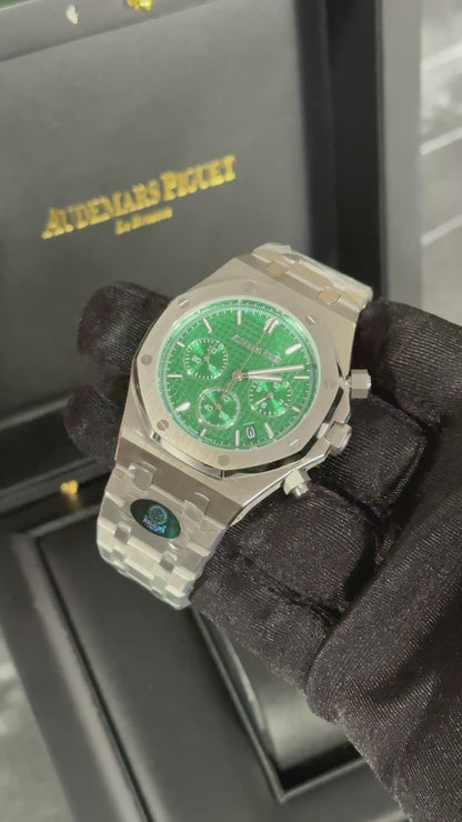 AP ROYAL OAK CRONÓGRAFO (PLATA/VERDE)